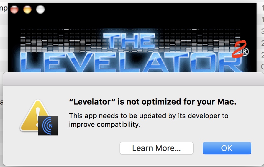 levelator screenshot, not optimised for your mac.