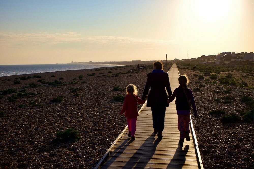 The Tinworth Family on Shoreham Beach. 