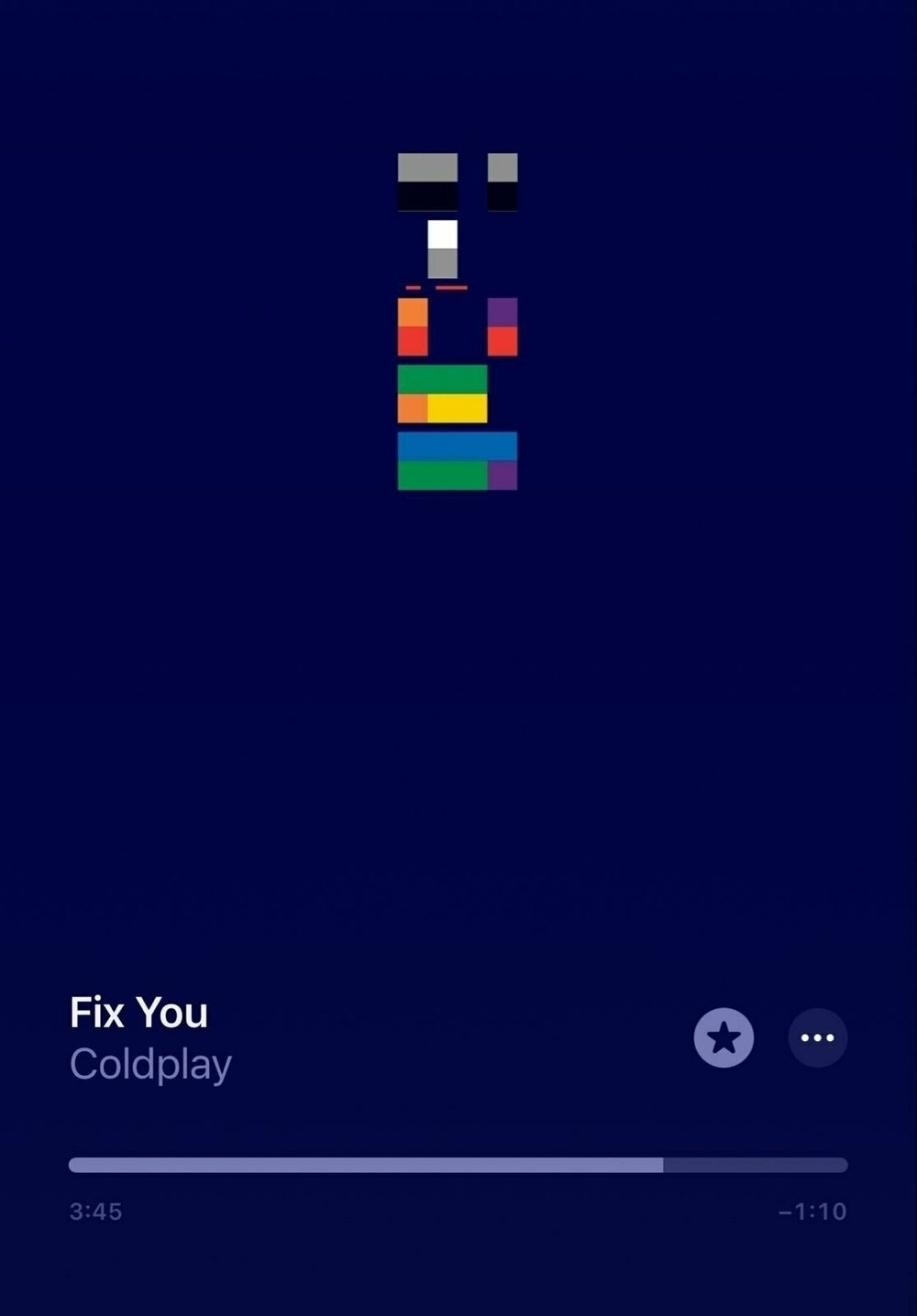 Screenshot of Fix You by Coldplay playing on my phone