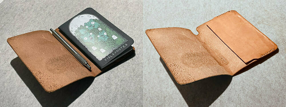 homemade leather notebook cover