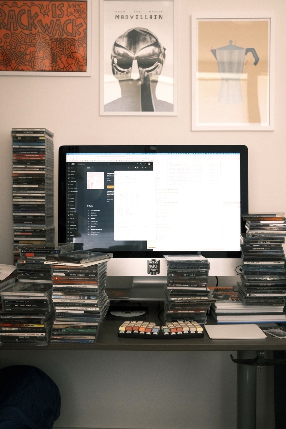 My computer, CDs, and music library tending