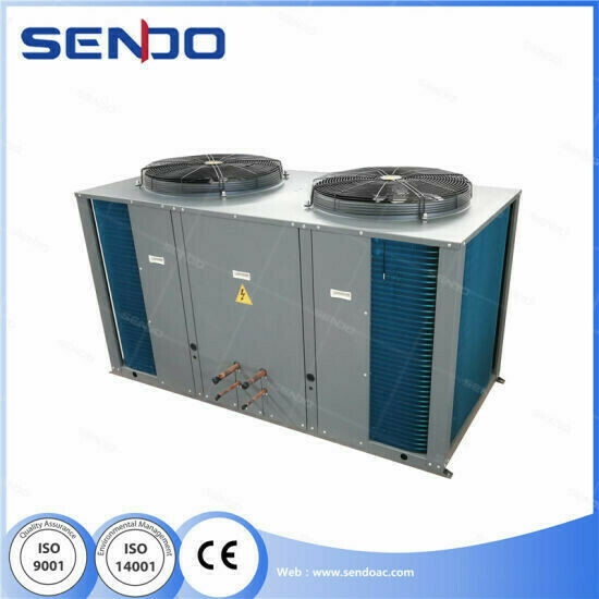 Barrel style condenser unit, according to Google image search. Big, commerical-looking AC outdoor unit. From https://m.made-in-china.com/amp/product/Air-Cooled-Split-Type-Air-Conditioner-System-with-380V-440V-460V-60Hz-Power-Supply-766131912.html 