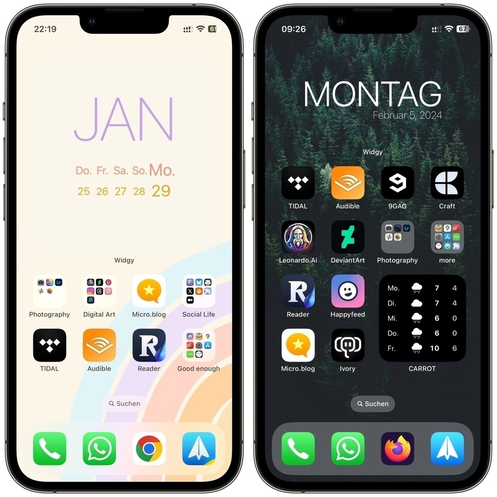my iPhone Homescreen bevore vs. after