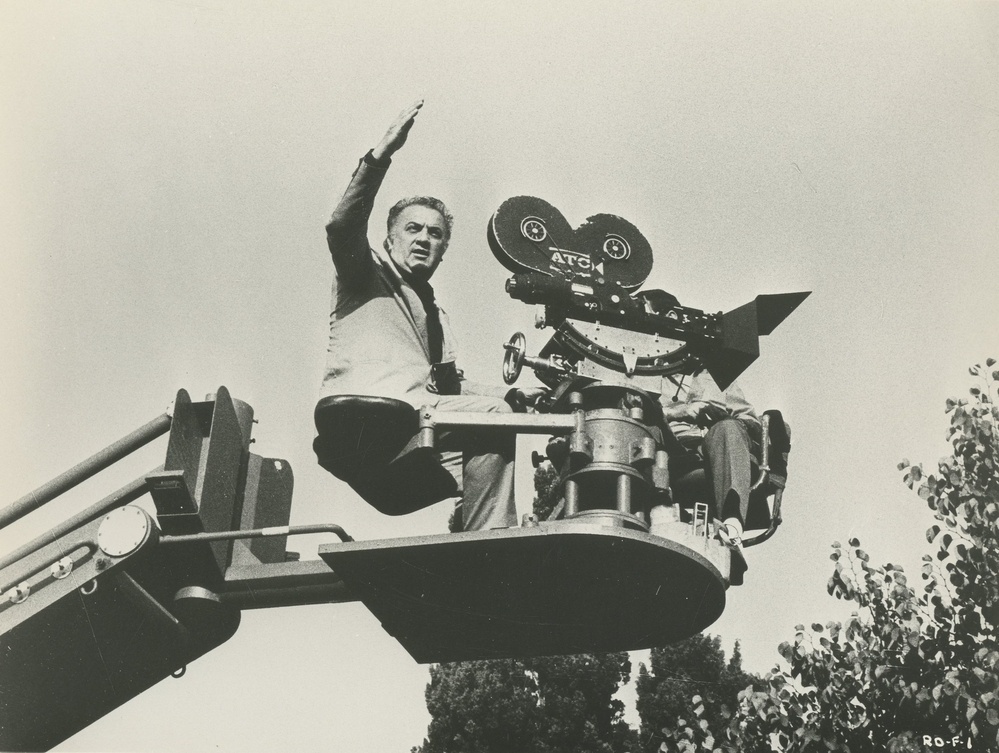 Behind the scenes photo of Federico Fellini