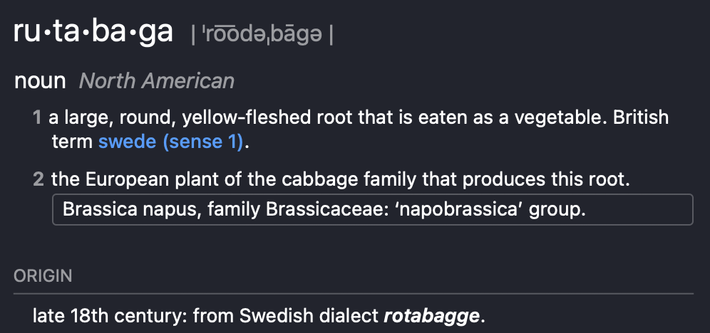 definition of rutabaga