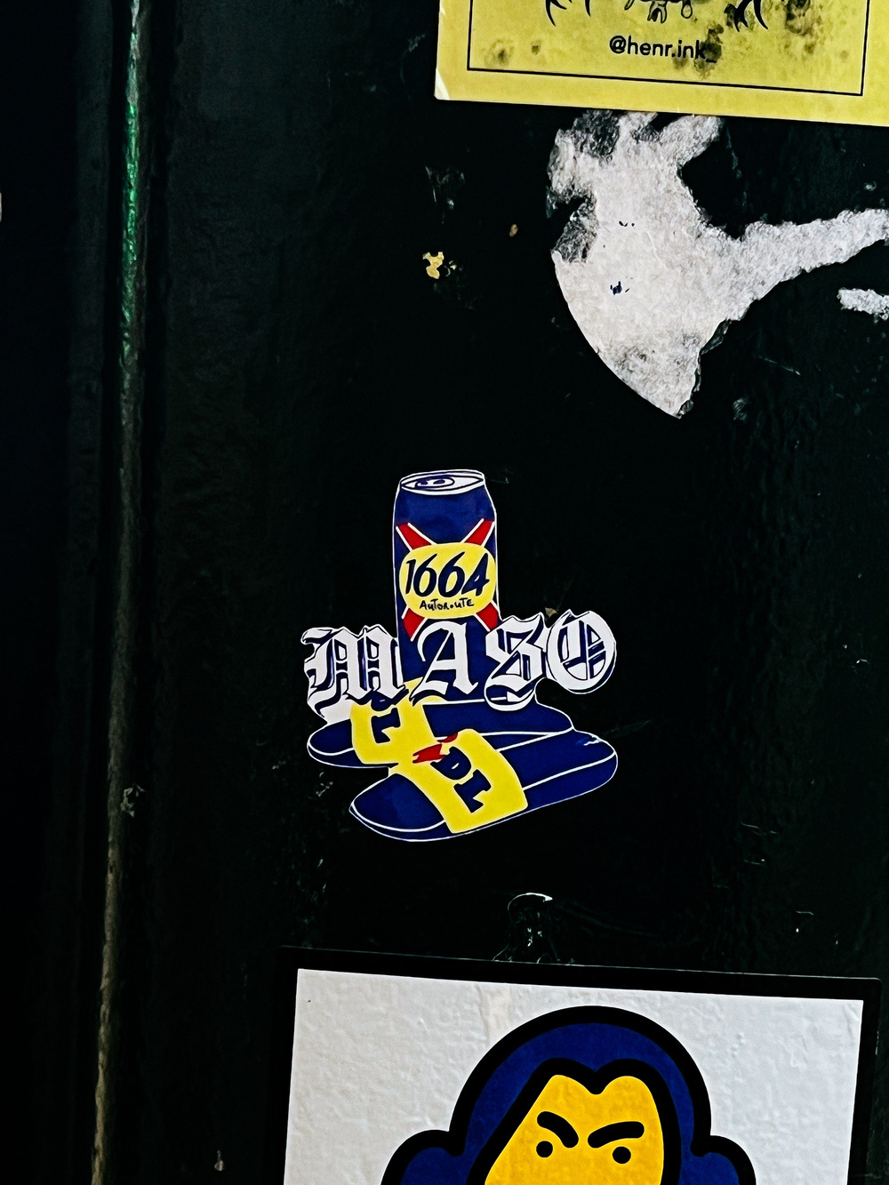 Lidl themed sticker. Flip flops, 1664 beer can. 