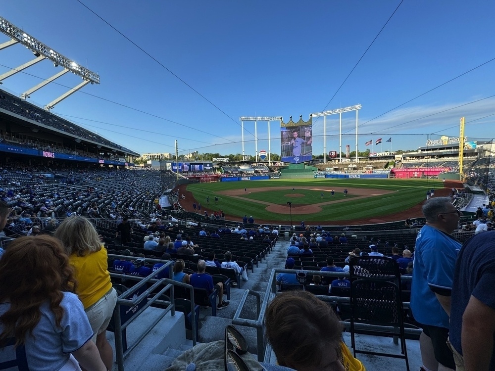 The Royal’s baseball stadium as seen from seating behind home plate.