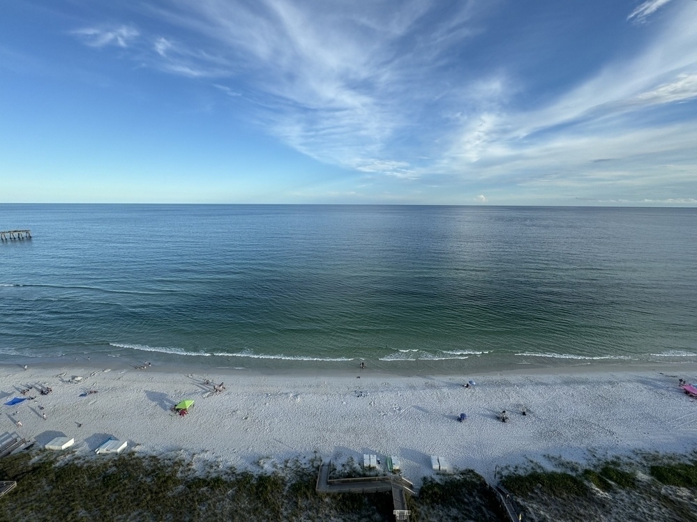 The Navarre beach in Florida at sunset. Photo was taken from a top floor of an ocean side condo. 