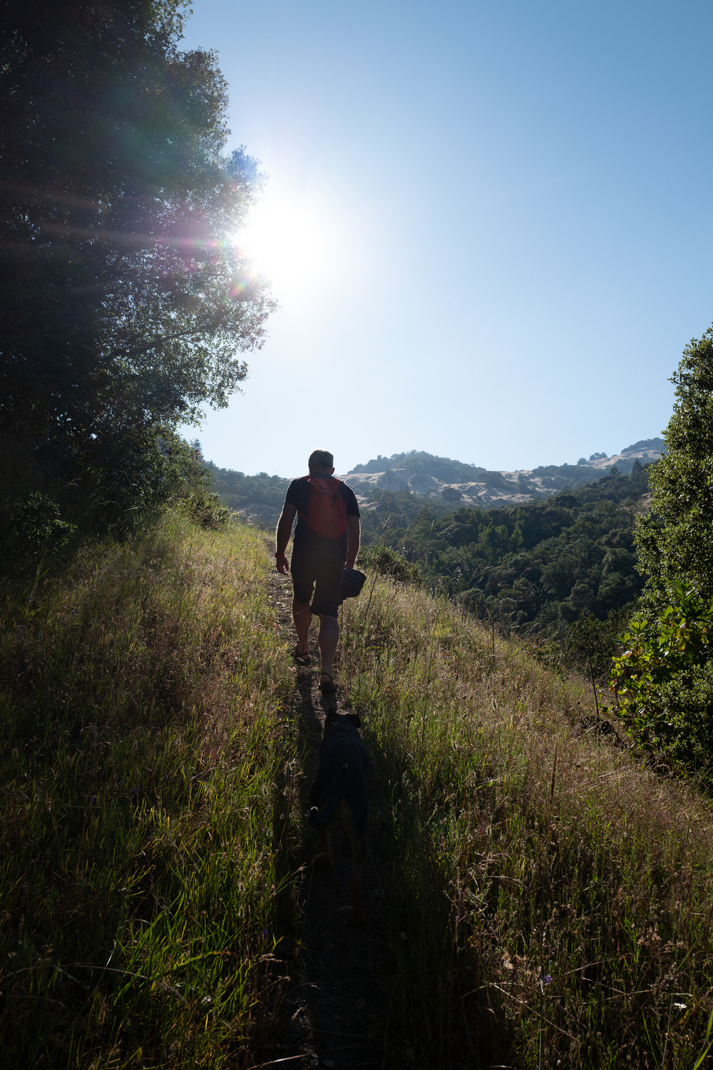 Man walk on hillside in California - Leica Q