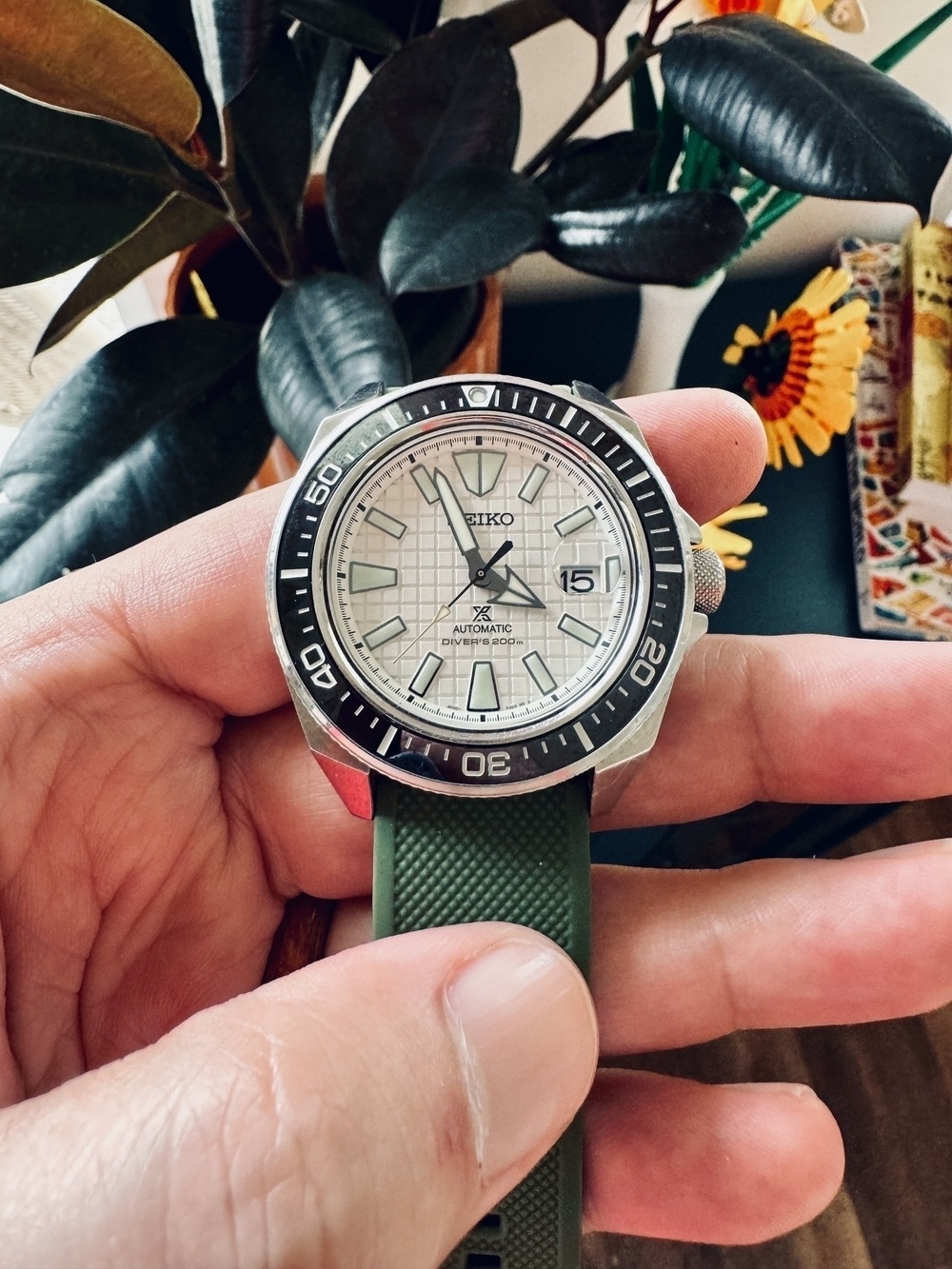 Seiko King Samurai with white dial