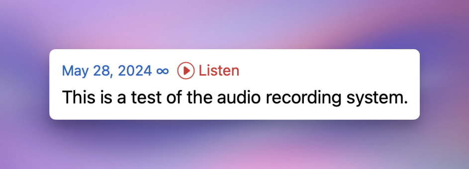 Tiny Theme supports audio narration