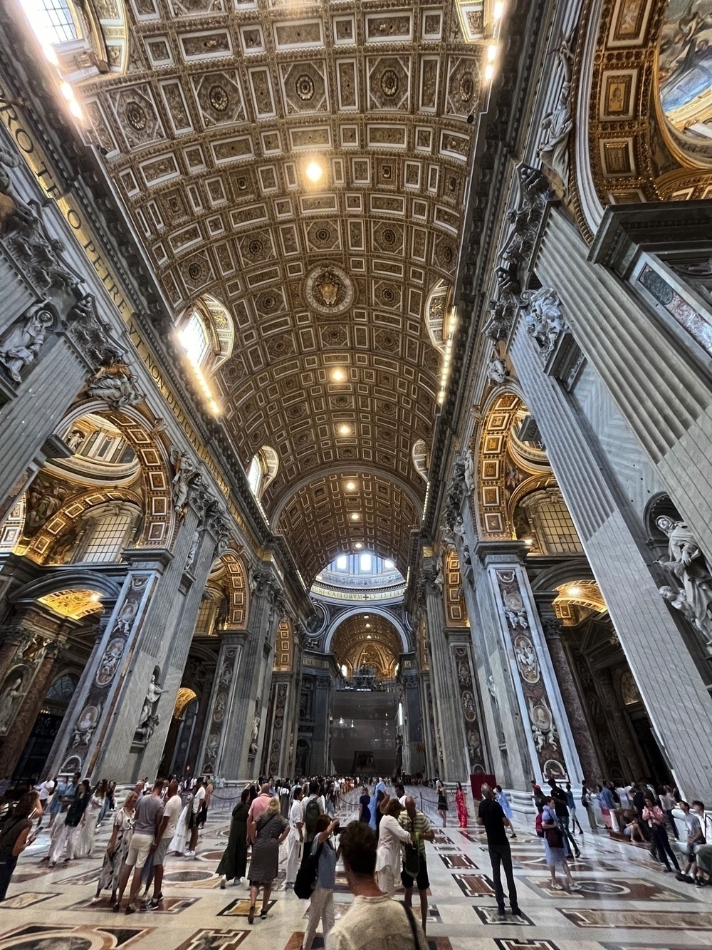 A photo of the inside of St. Peter’s Basilica.