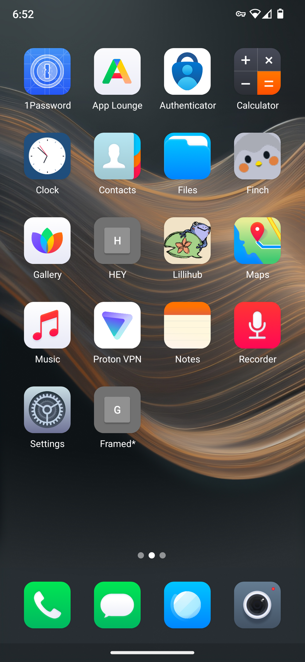 screenshot of my phone’s home screen. fairphone4 running e/os 
