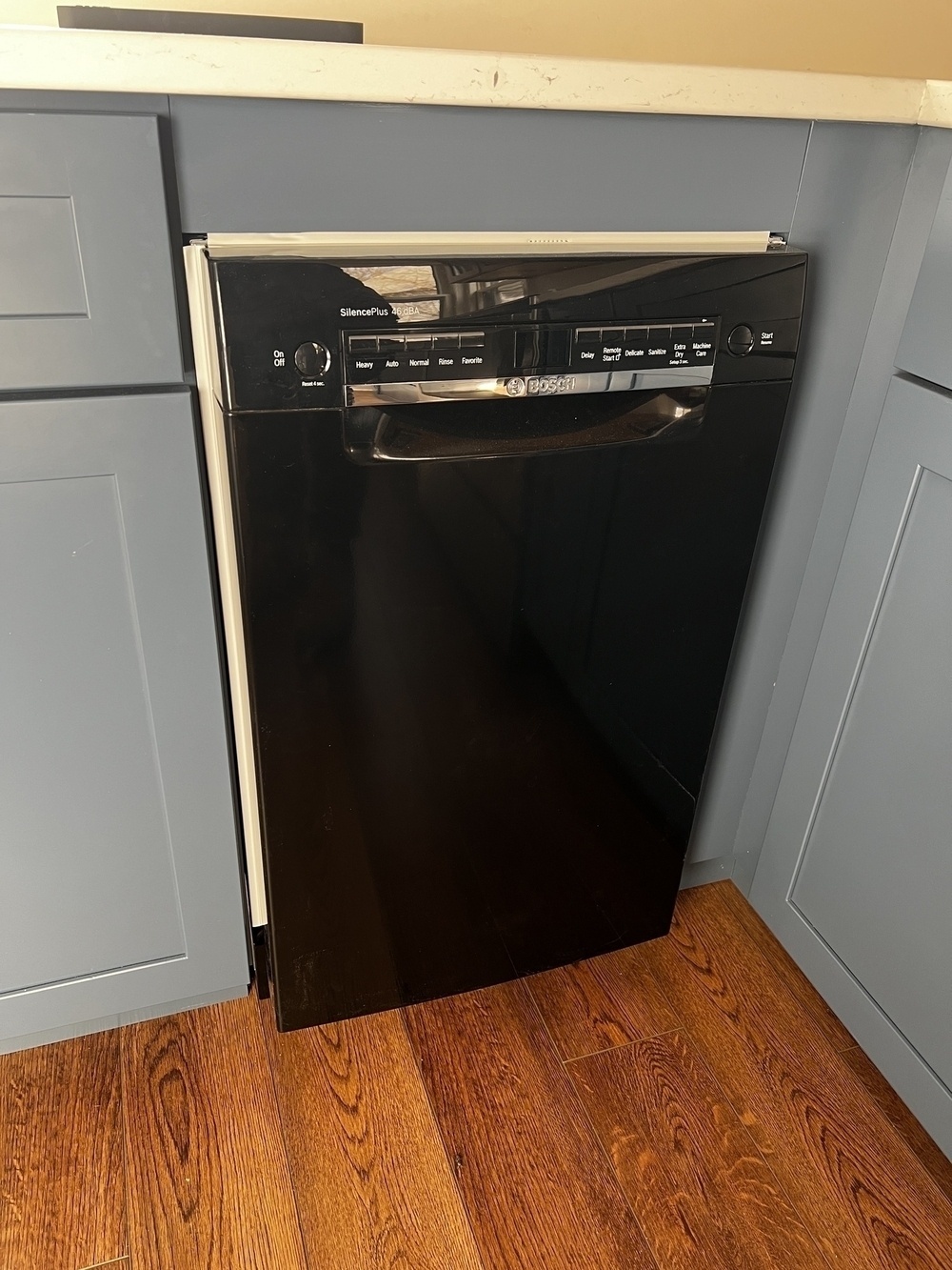 A brand new black Bosch dishwasher