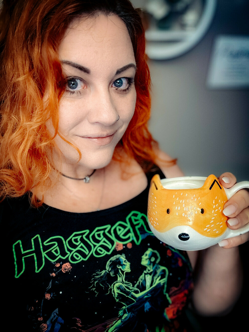 Guten Morgen Foto mit Fuchstasse und haggefugg Shirt  