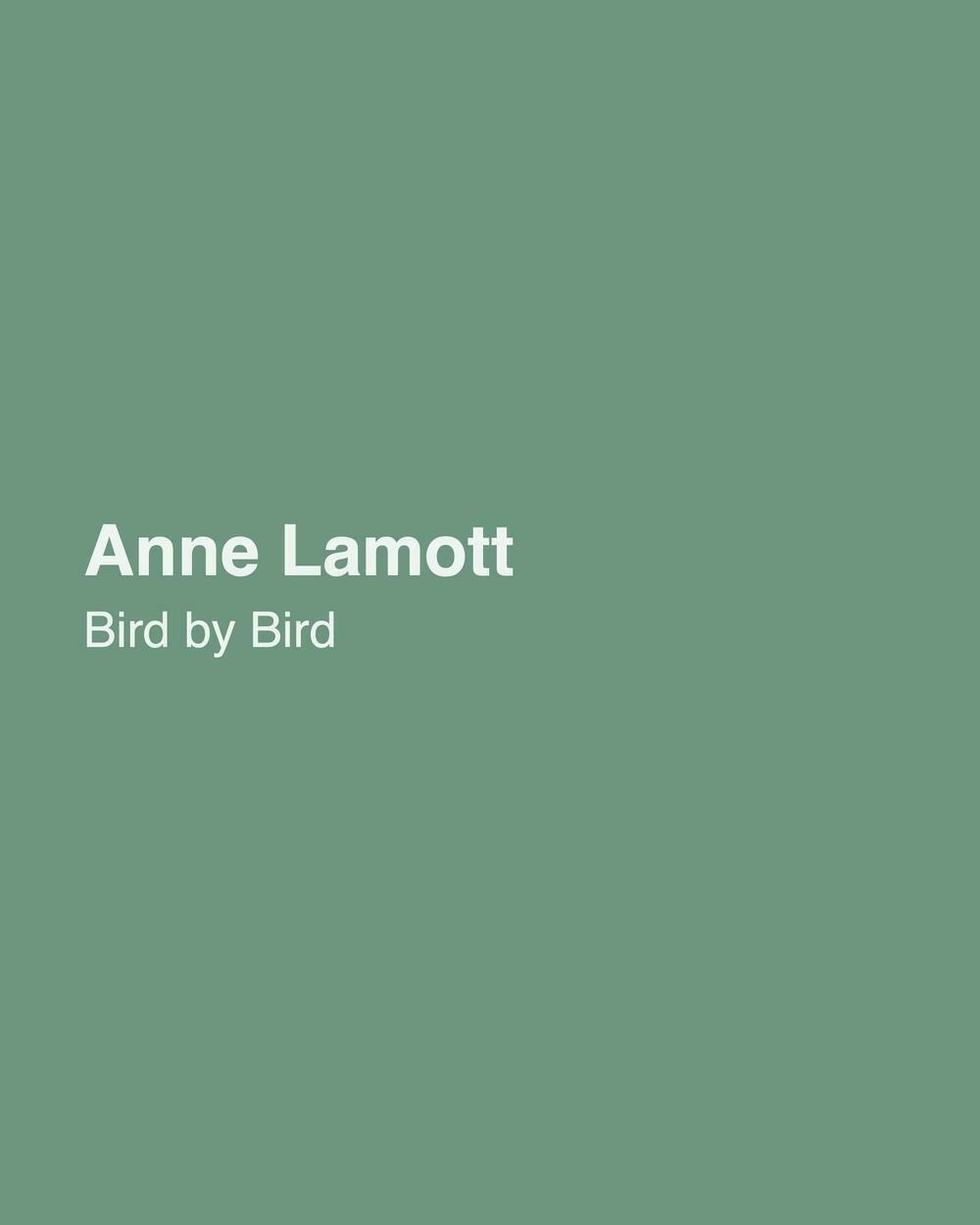 The previous quote is coming from the author Anne Lamott, in her book Bird by Bird.