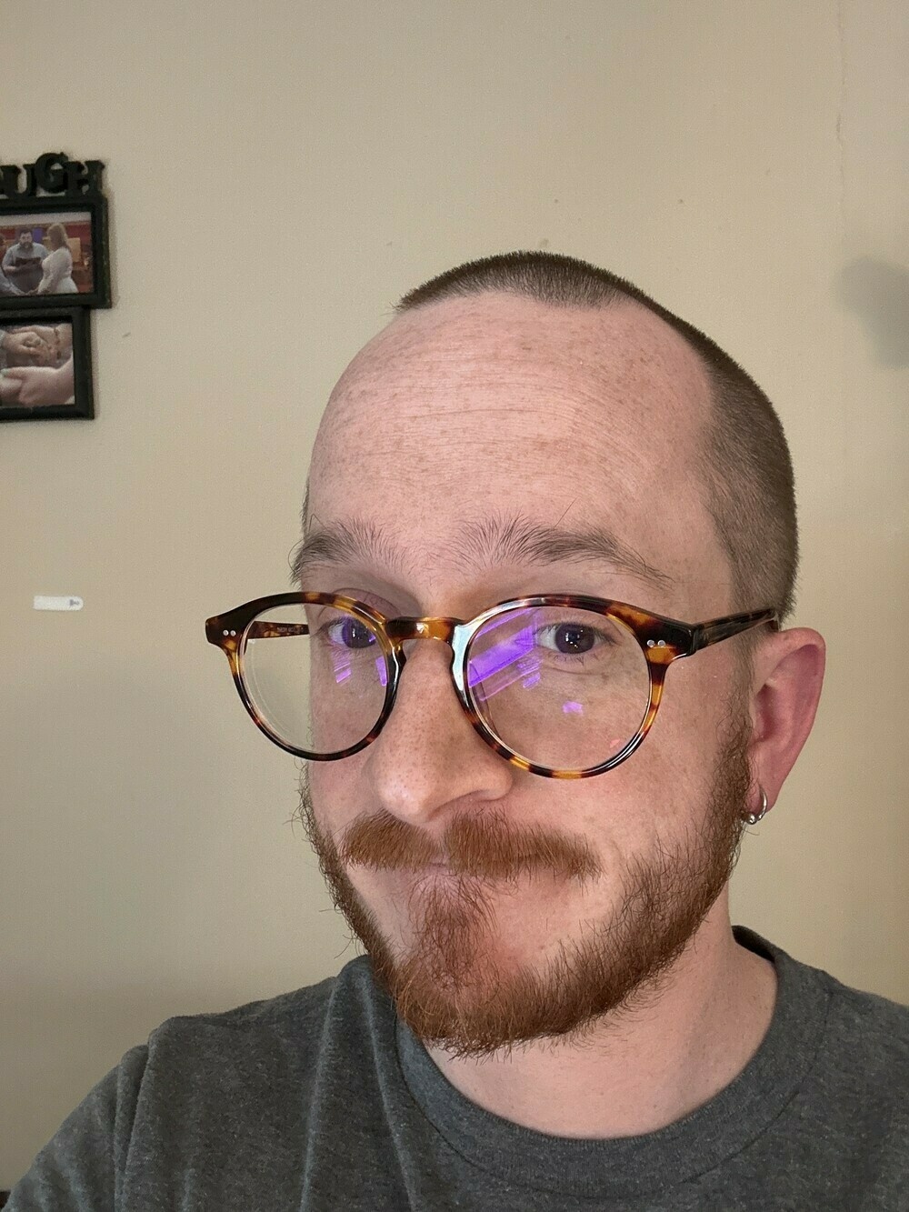 Selfie. Buzz cut. 