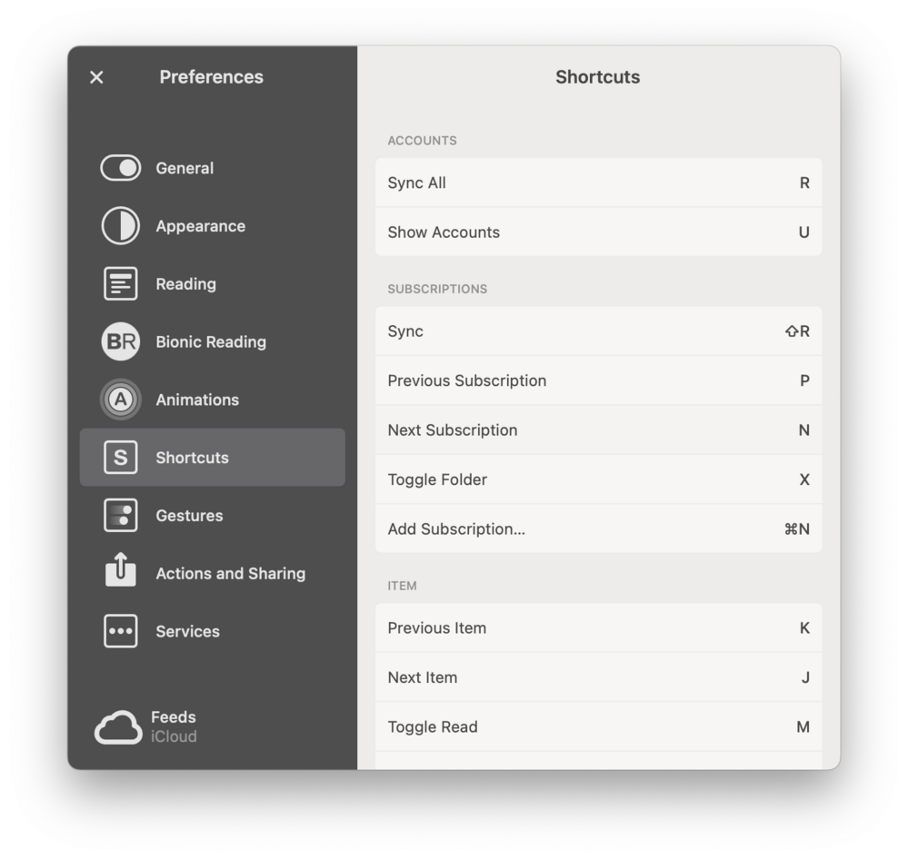 Reader keyboard shortcuts 1