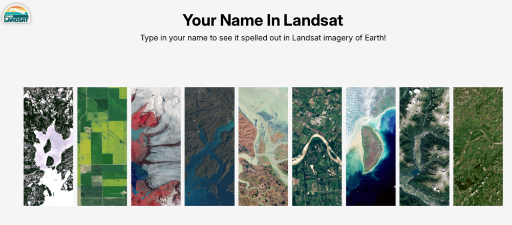 landsat images spelling out my name