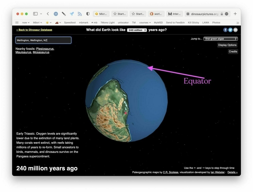 240 million years ago globe. 