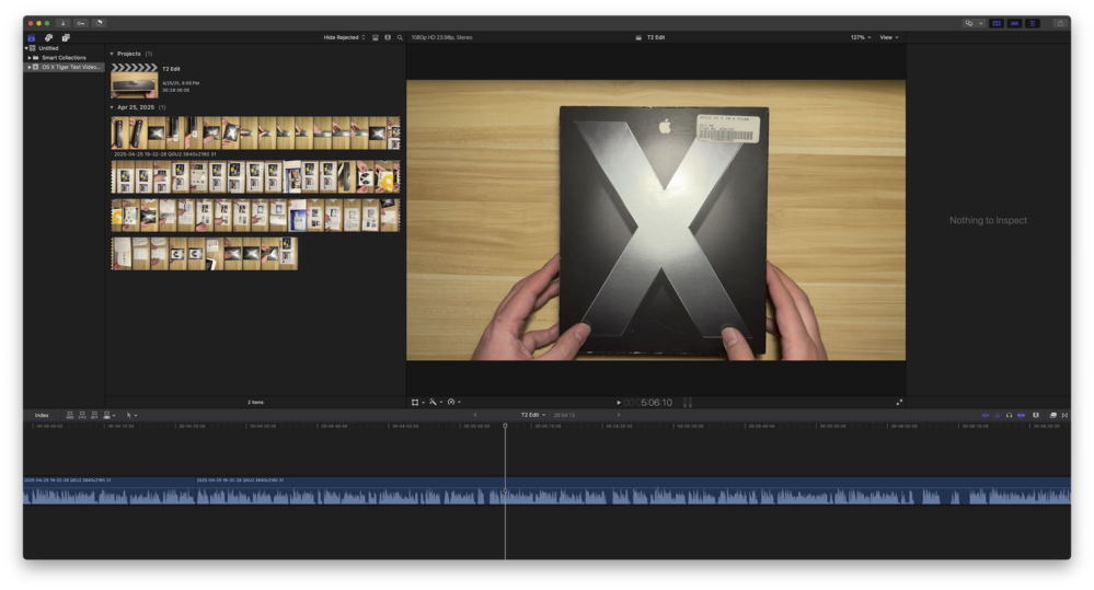 Screenshot of Final Cut Pro and a video being edited