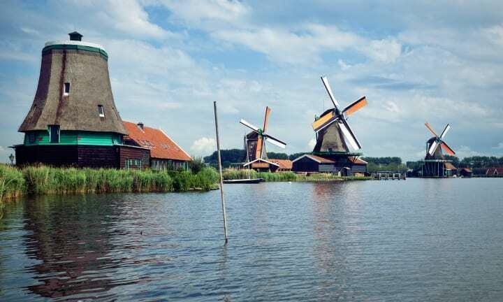 Historic windmills of Zaanse Schans.