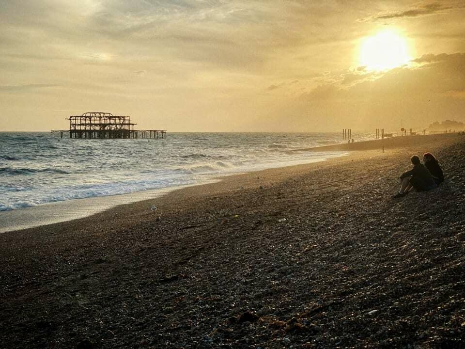 Brighton’s West Pier at sunset.