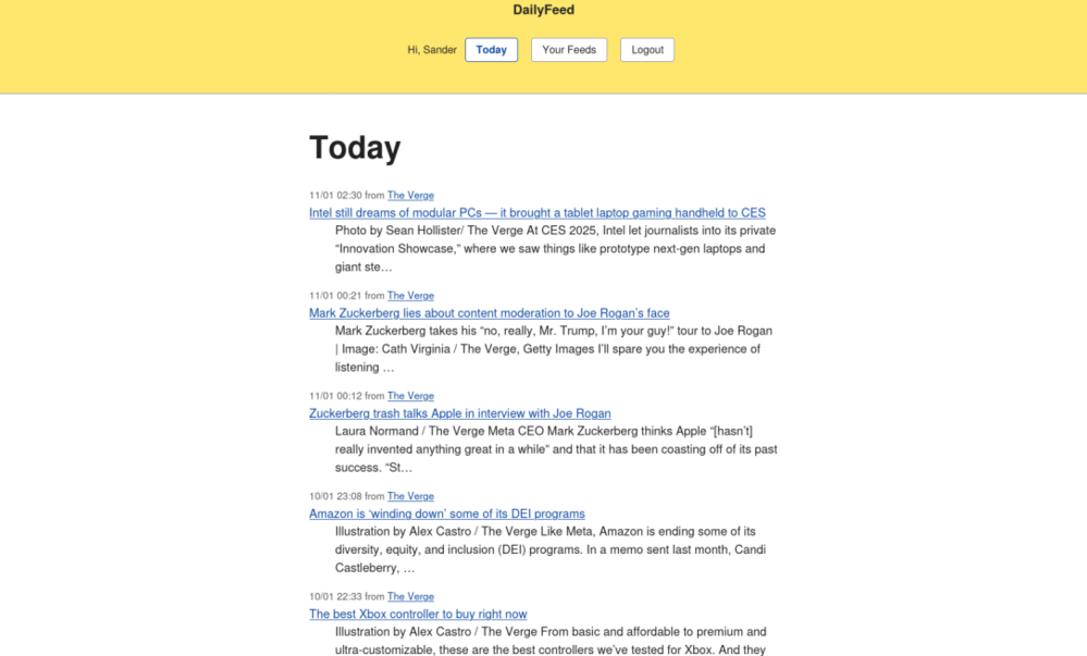 older screenshot of rss 