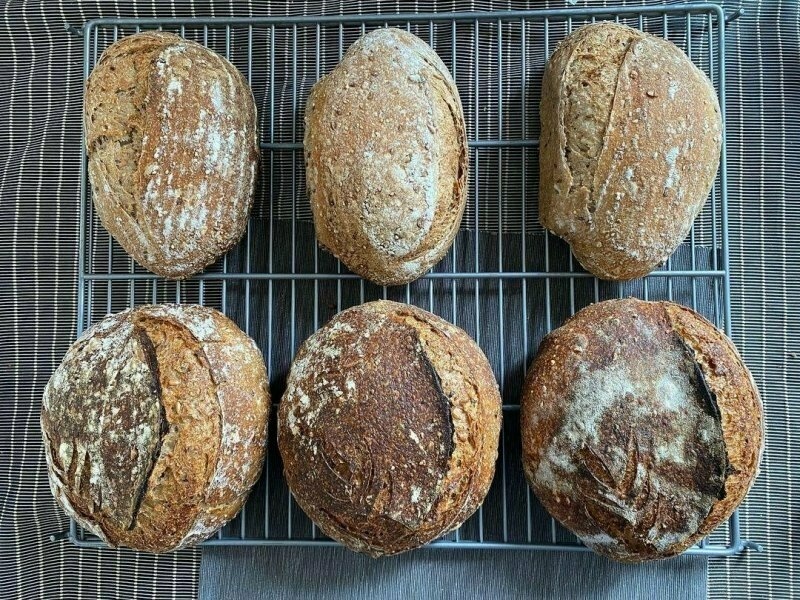 Today’s effort: seven seed sourdough semi wholemeal.