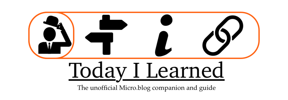 The new banner for Today I Learned, consisting of a row of icons in a bordered rounded rectangle.