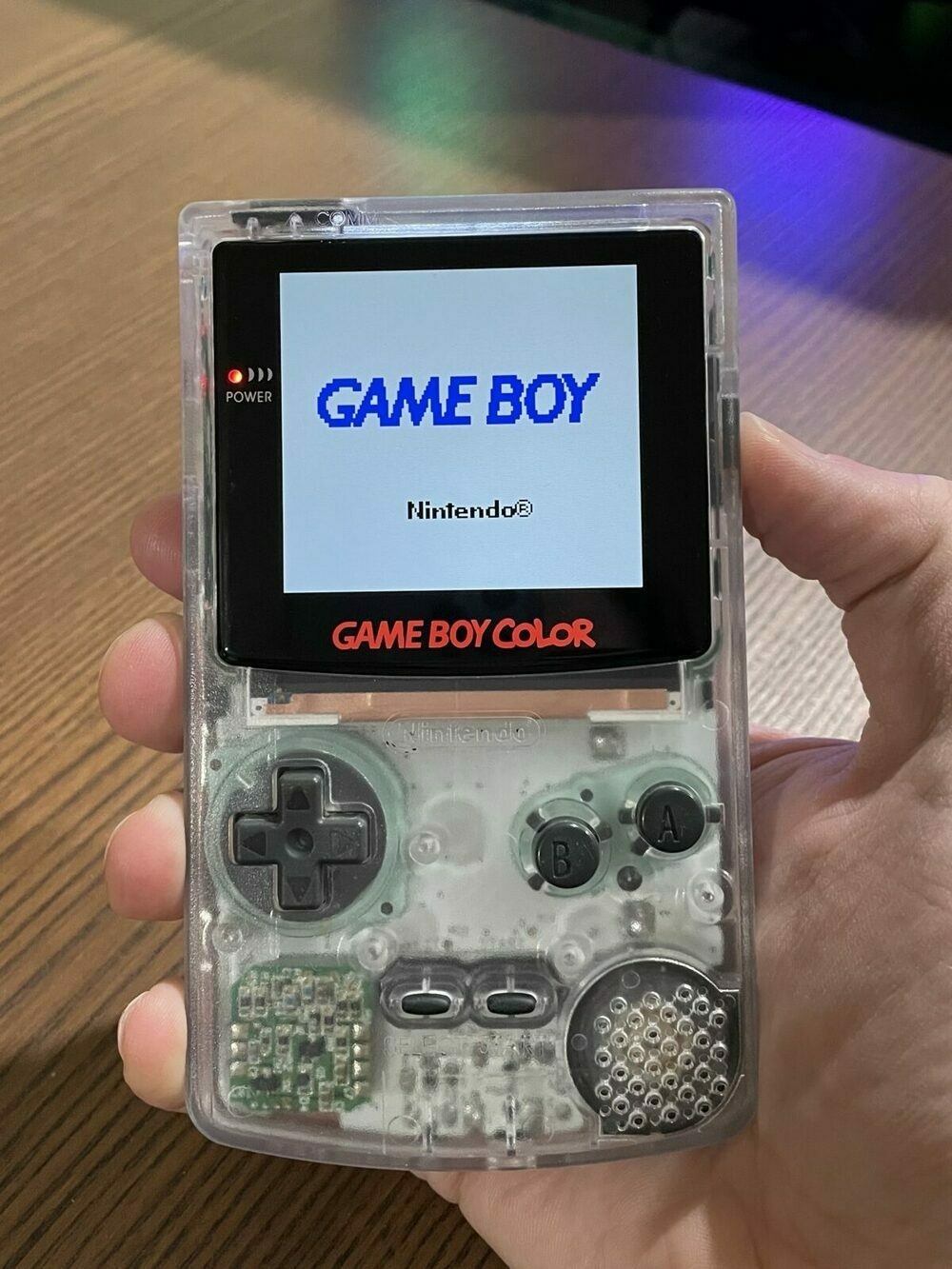 Backlit GameBoy Color boot screen