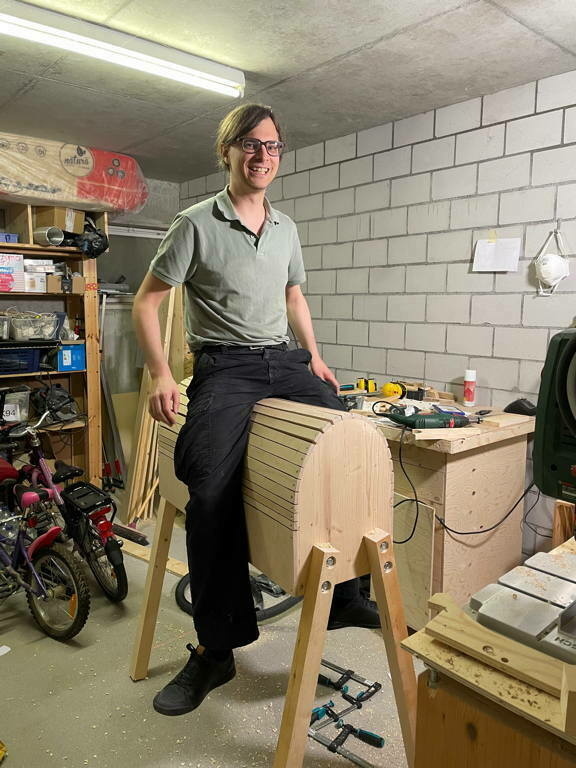 The training horse got its legs.
