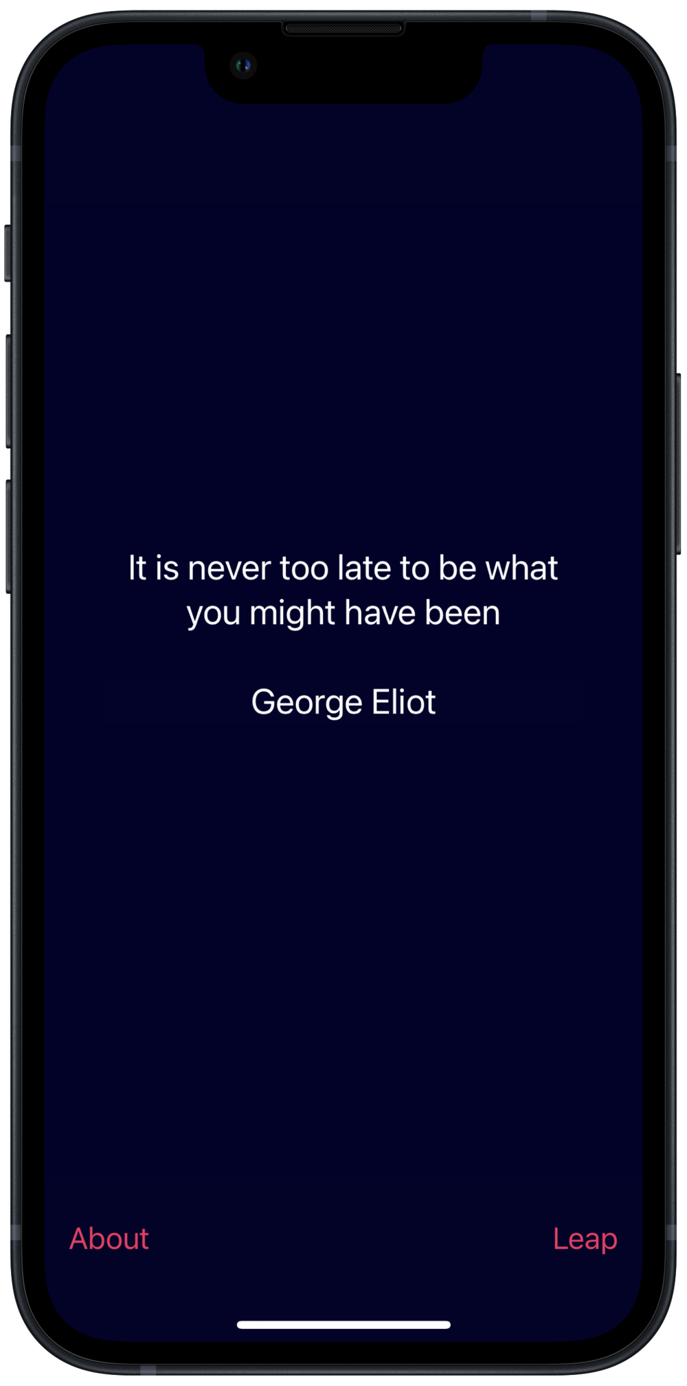 “It’s never too late to be what you might have been.” — George Eliot