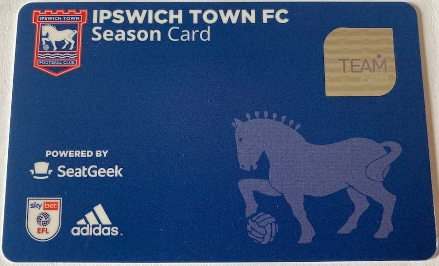 An Ipswich Town season ticket.