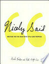 Cover for Nicely Said