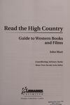 Cover for Read the High Country: A Guide to Western Books and Films