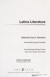 Cover for Latino Literature: A Guide to Reading Interests